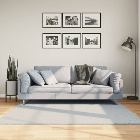 Teppich HUARTE Kurzflor Weich und Waschbar Blau 160x160 cm