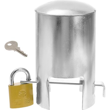 Ensemble de verrouillage antivol pour robinet d'extérieur, 1 pièce. Verrouillage robuste et polyvalent pour robinet de jardin ou de parc, couleur argent. (1/5)