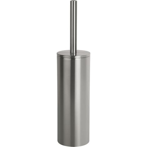 Brosse WC à Poser Porte-Balai Toilette Pot à Balai Nyo Haute qualité en Acier Inoxydable avec récipient hygiénique Argent satiné (1/2)