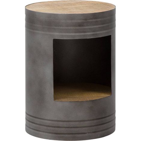 Table de chevet en métal gris Locker (1/5)