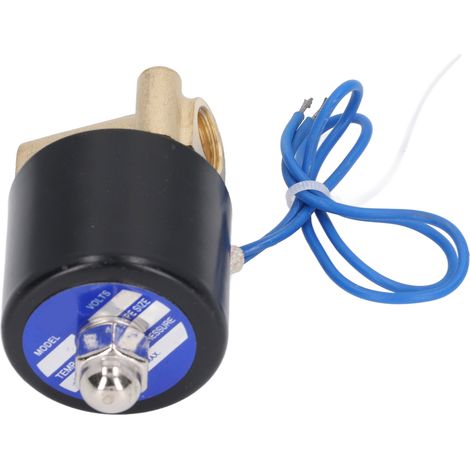 Électrovanne 2W normalement fermée, noyau en laiton et cuivre, bobine électrique pour eau gaz huile, 1/4 pouce DC12V (1/5)