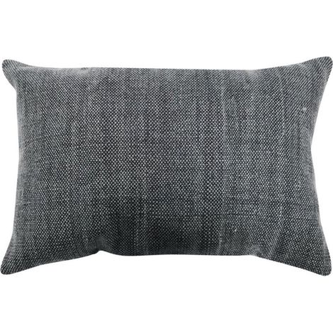 VINTAGE USED - Coussin effet délavé noir 60x40 (1/5)