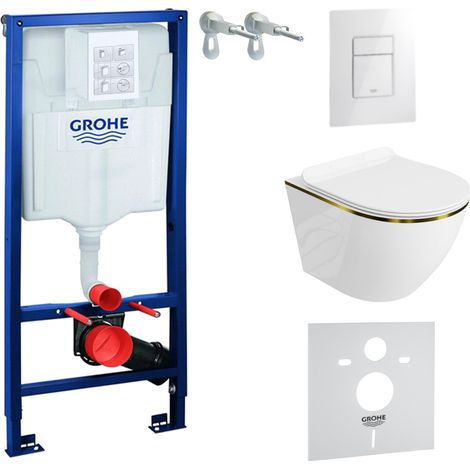 GROHE WC Set mit Vorwandelement, Wand-WC und Spülknopf (1/5)