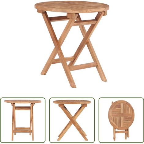 Teakholz -  Gartentisch Klappbar 45 cm Massivholz Teak (1/5)