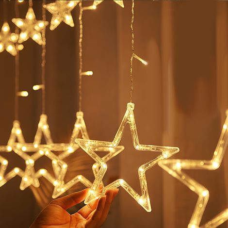 SWANEW Catena luminosa a LED Lampada da tenda a 12 stelle per interni. decorazione per feste all'esterno della stanza (1/5)