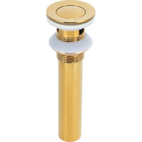 Bouchon de lavabo doré sans trop-plein, Anti-colmatage, robinet de salle de bains, bouchon de lavabo avec trou (1/5)
