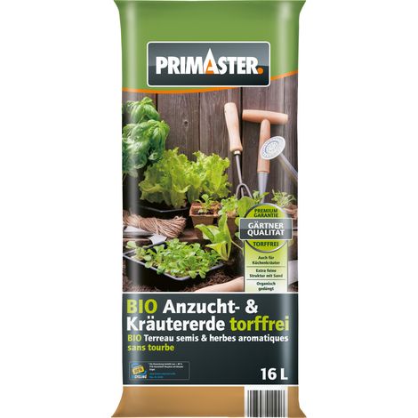 Primaster Bio Kräuter- & Anzucht Erde torffrei 16 L (1/2)