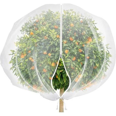 Filet anti-insectes et anti-oiseaux avec fermeture éclair et cordon de serrage,pour légumes,fruits,fleurs et arbustes,1,0 x 1,1 m (1/4)