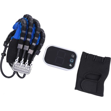 Gant de rééducation main droite robotisé, 9 niveaux de résistance réglable, exerciteur pour doigts et main, taille L