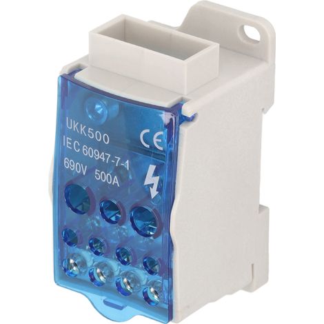 Boîte de jonction de puissance 500A pour rail DIN 35mm, bloc de bornes 690V AC (1/5)
