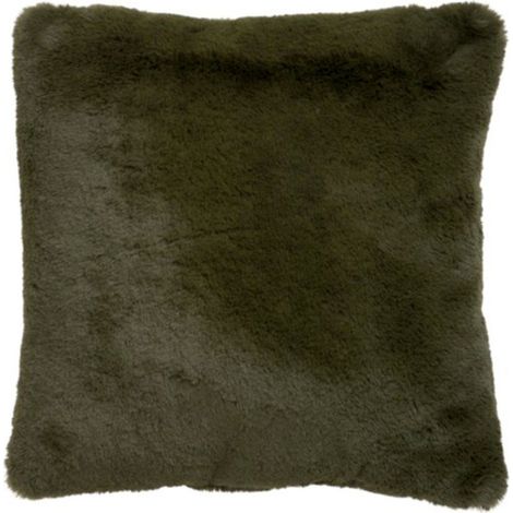 Coussin Imitation Fourrure "Cutie" 45x45cm Vert Kaki (1/2)