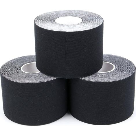 Lot de 3 bandes élastiques de sport pour l'exercice, le soulagement de la douleur, la récupération et la physiothérapie, 5 cm x 5 m. (1/5)