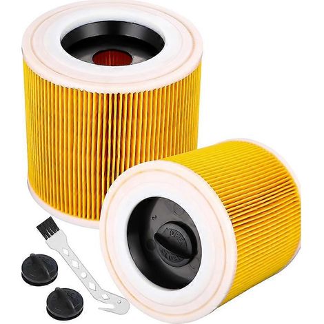 Lot de 2 filtres à cartouche pour aspirateur Kärcher WD3 Premium, WD2, WD3, WD1, MV3, MV2 et kit d'extension WD 3 P contre les poussières fines (1/5)