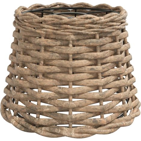 Abat-jour de plafonnier marron 20x15 cm osier CFW19008 (1/5)