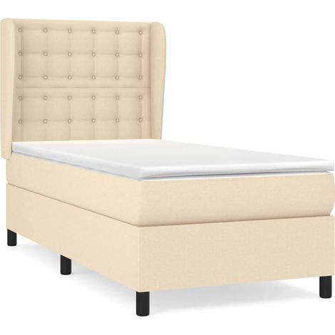 Maison Exclusive - Boxspringbett mit Matratze Creme 100x200 cm St