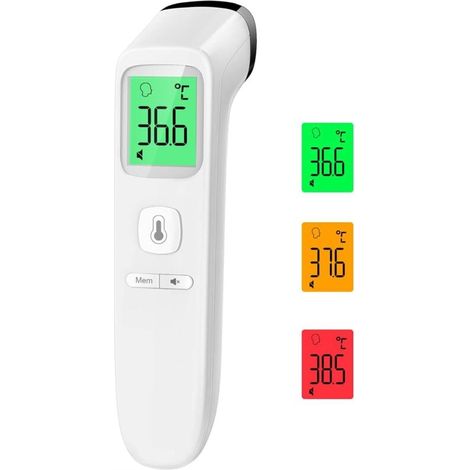 Non-Contact Forehead Thermometer, Baby Thermometer, Digital Medical Infrared Thermometer for Adults, Accurate Measurement with LCD Display, Mute, Memory Recall, Fever Alarm, White MUMU (1/4)