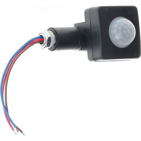Détecteur de Mouvement Extérieur PIR Réglable IP65 Ultra-Mince avec LED 10mm Noir (1/4)
