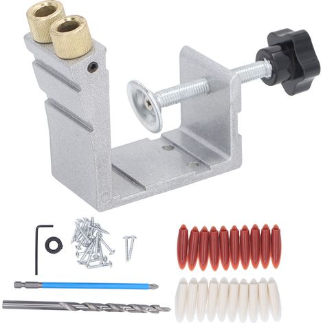 Kit de gabarit trou poche réglable localisateur perçage biais alliage aluminium guide perçage chevilles menuiserie (1/5)