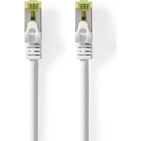 Cavo di rete cat7 s ftp rj45 maschio rj45 maschio 100 m snagless tondo lszh bianco label
