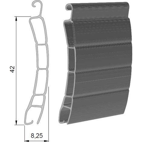 Lame Volet Roulant 42mm PVC Ajourée - 160cm - Blanc - Recoupable