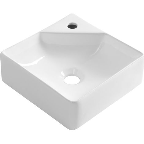 Vasque d'angle en céramique NEXA 30x30cm, blanc (1/4)