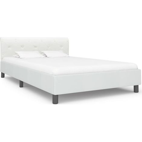 Cadre de lit Blanc Similicuir 140 x 200 cm 3 (1/5)
