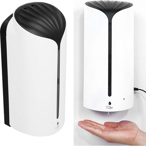 Dispenser automatico di sapone a induzione per lavamani, montaggio a parete, 6V, distanza di rilevamento inferiore a 10 cm (bianco) (1/5)