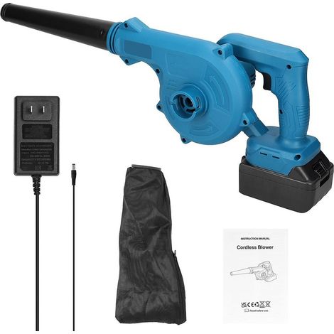 Aspirateur à feuilles et à poussière 2 en 1 rechargeable avec fonction souffleur et aspirateur, puissant souffleur d'air électrique sans fil – Version US – 1 batterie (1/5)