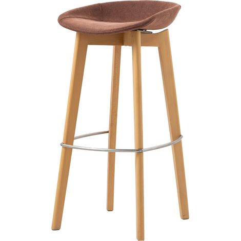 Tabouret de bar sans dossier Keeve Assise en tissu - Lot de 4 - Veba