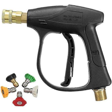 Pistolet de lavage haute pression, 3000 PSI Max avec buses  connexion rapide 5 couleurs, connecteur de tuyau M22, pointe 3.0 (1/3)