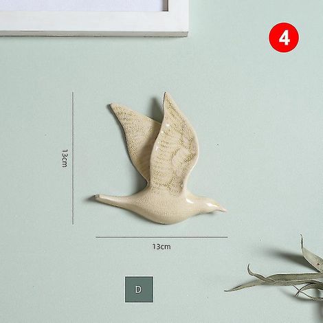 3D-Keramik-Vogel-Wanddekorationen – 4er-Set