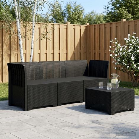 vidaXL Divano da Giardino a 3 Posti in Rattan PP Antracite (1/5)