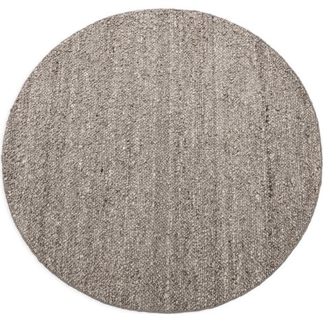 Tapis rond en laine tricotée gris - gris (1/4)