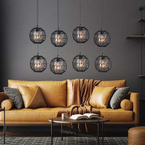 Globo - suspension - Hermi II - noir - métal - grande lampe de (1/3)