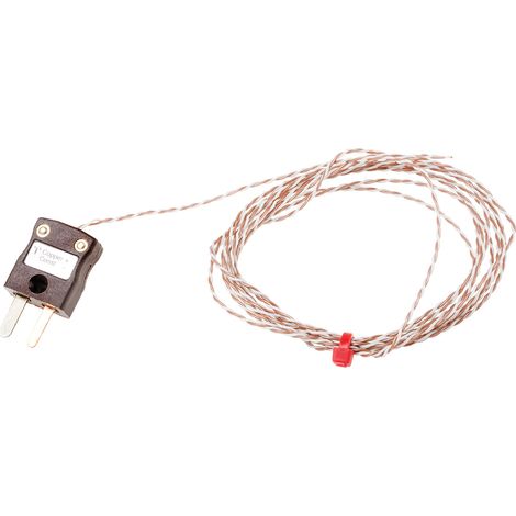 Thermocouple type T Ø 1/0.315mm, L 2m, +250°C max à Fiche mâle miniature ( Prix pour 1 )