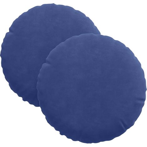 Maison Exclusive - Sitzkissen 2 pcs Polizeiblau Ø30 x 13 cm Samt