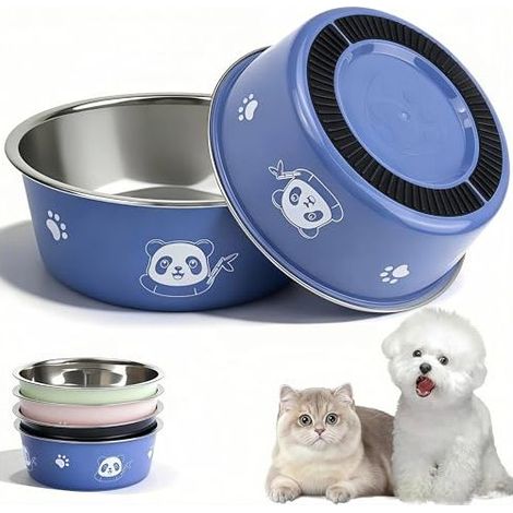 Lot de 4 Gamelles en Acier Inoxydable 14 cm pour Chats et Chiots, Bols Antidérapants Durables pour Nourriture et Eau, 4 Couleurs (1/4)