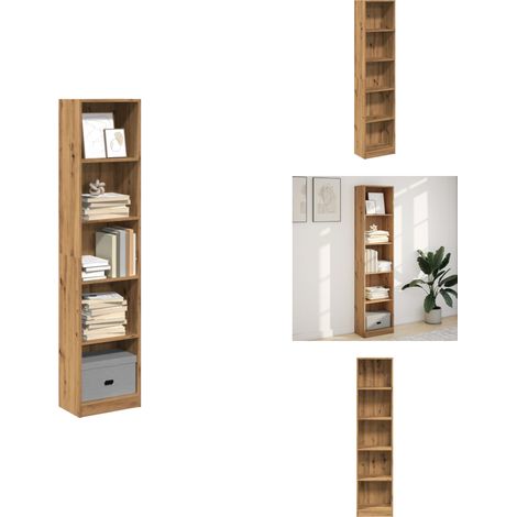 Bibliothèque chêne artisanal 40x24x176 cm bois d'ingénierie - Bibliothèque - Bibliothèques - Étagère À Livres - Armoire De Rangement (1/5)