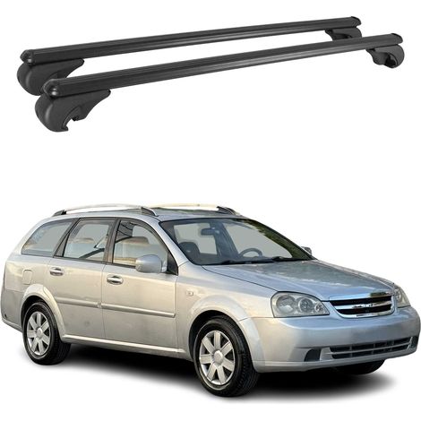 OMAC Aluminium Dachträger Querträger für Chevrolet Lacetti Kombi 2002-2011 – TÜV / DIN 75302:2019 – Abschließbar – Max. 75 kg – 2 Stangen Schwarz (1/5)