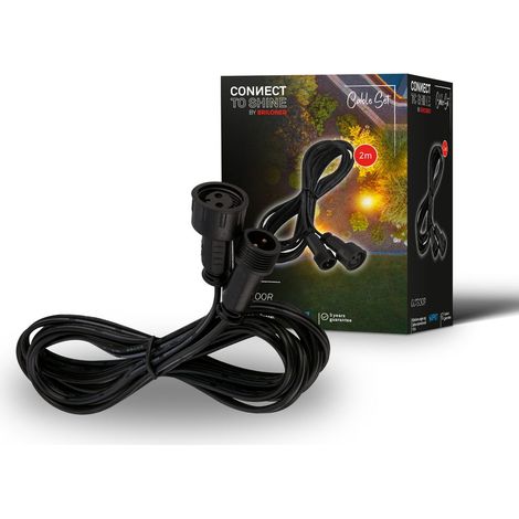 Briloner Connect to Shine Kabelverlängerung 2m Erweiterung 2m 12V IP67 Schwarz - Verlängerung Garten Terrasse (1/5)