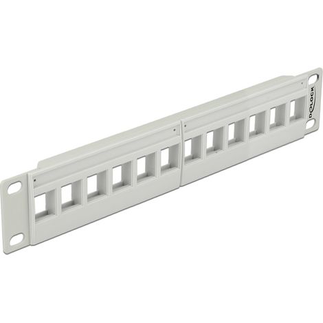Keystone 10 Patchpanel 12 Port grau Delock