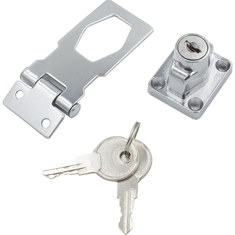 Verrou à pêne dormant à clé - Serrure de porte sécurisée à bouton rota (1/5)