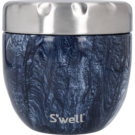 2-en-1 bol avec couvercle, 636ml, Marbre azurite, triple isolation et bouchon vissé étanche anti-fuite. Jusqu'à 11h froid/7h chaud. (1/5)