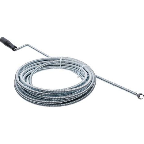 Bgs Technic – Furet déboucheur de canalisations à ressort 10 m x 10 mm – Acier flexible – Tête d'accrochage pour bouchons – Nettoyage efficace tuyaux 30-100 mm