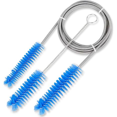 Brosse de Nettoyage de Tuyau et de Masque, Brosses de Diamètre 15mm et 19mm, Kit de Nettoyage de Tuyau Brosse à tuyau double face, Convient à tous les Types de Tuyaux (bleu) (1/5)