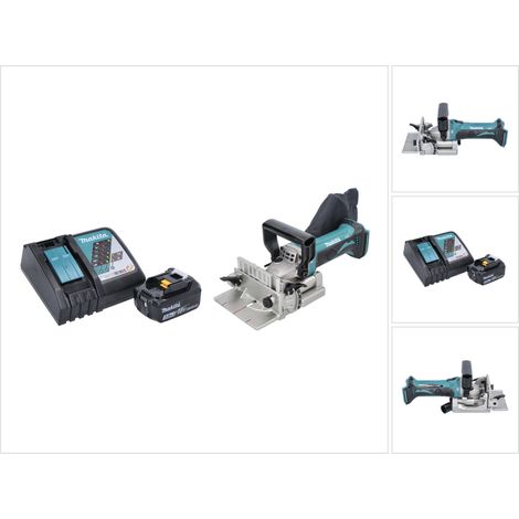 Makita – Lamelleuse sans fil 18V – 100 mm – 1x batterie 3,0Ah – Chargeur inclus – Profondeur de plongée 20 mm – Moteur performant pour assemblage bois