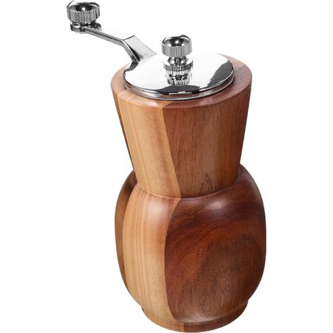 Moulin à poivre manuel, bois et inox, à manivelle (1/5)