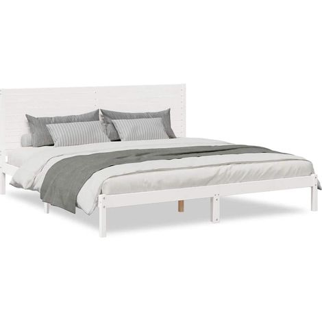 Maison Exclusive - Giroletto Extra Lungo senza Materasso Bianco 200x220cm Massello