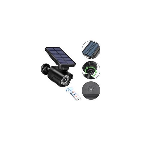 Camera Factice Exterieur, Projecteur Solaire avec Detecteur de Mouvement Exterieur, Eclairage Exterieur Solaire durable,IP65 étanche, Lumiere Solaire Exterieur