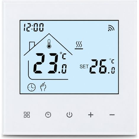 Thermostat Zigbee pour chauffage électrique au sol, 16 A, blanc, contrôle par application, programmation et commande vocale (1/5)